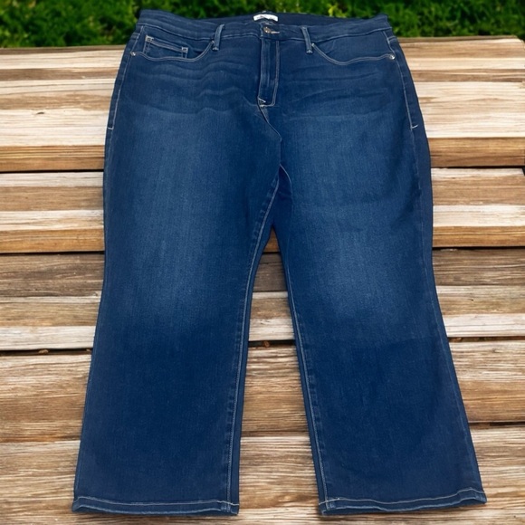 Good American Good Straight Leg Medium Wash Jeans Size 20P Capsule Comfort Chic - Picture 1 of 10